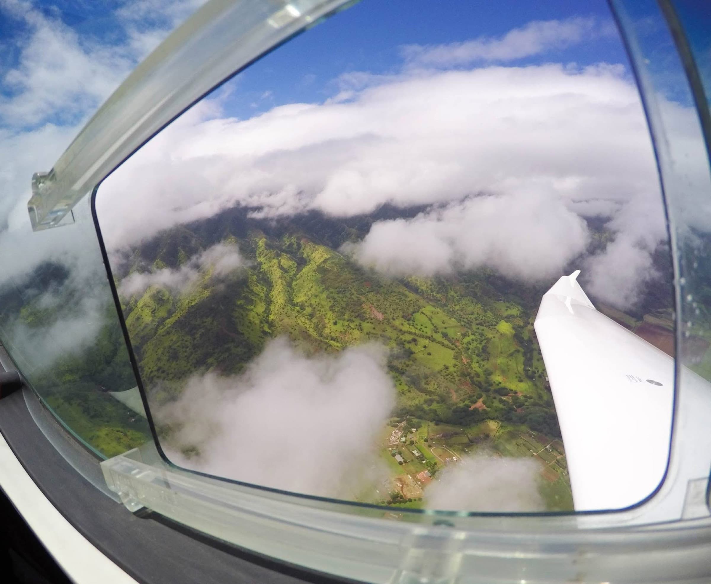 The North Shore coastline and aviation life seen from above Kawaihāpai.